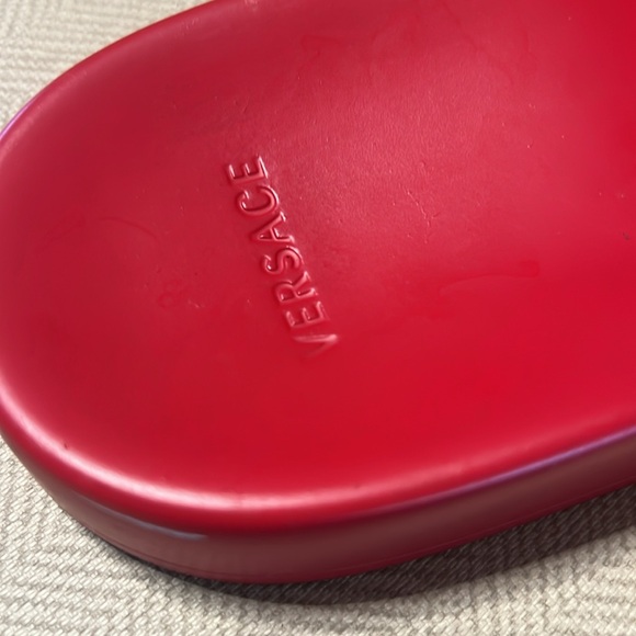 Versace Greca Print Red Slides Flip Flops Size 42 - Picture 7 of 9